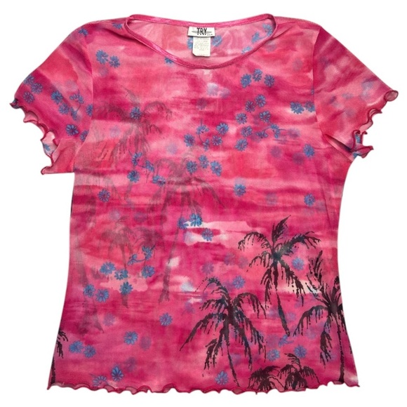 TRY Tops - Tropical Sheer Top
